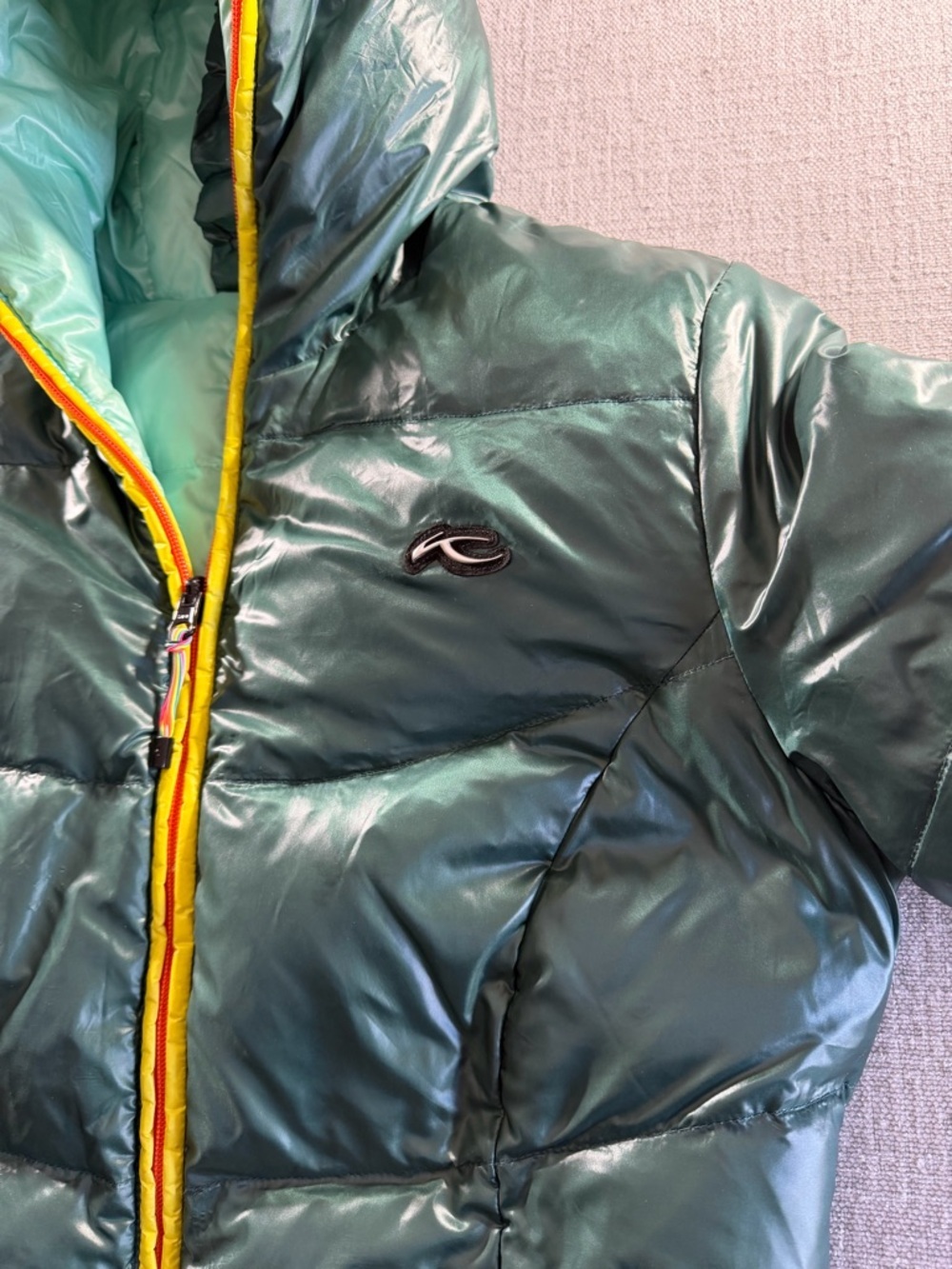 KJUS "Nahla" down filled shiny luxury goose down reversible puffer ski jacket XL - Picture 2 of 14